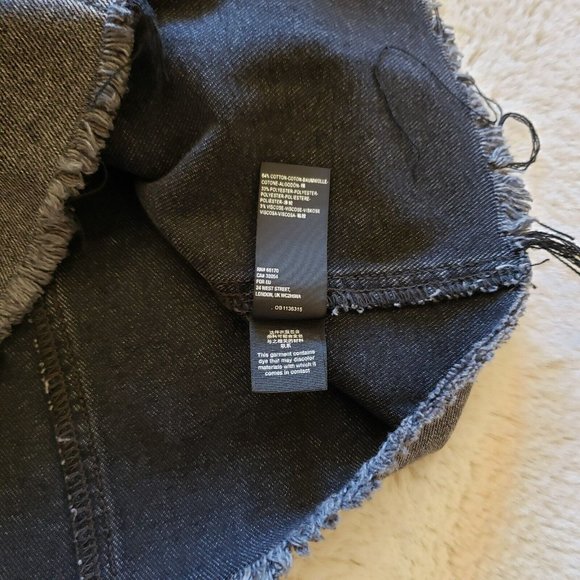 Free People Womens Parker Sulfur Black Denim Mini Frayed Hem Wrap Skirt Size 25 - Picture 9 of 11